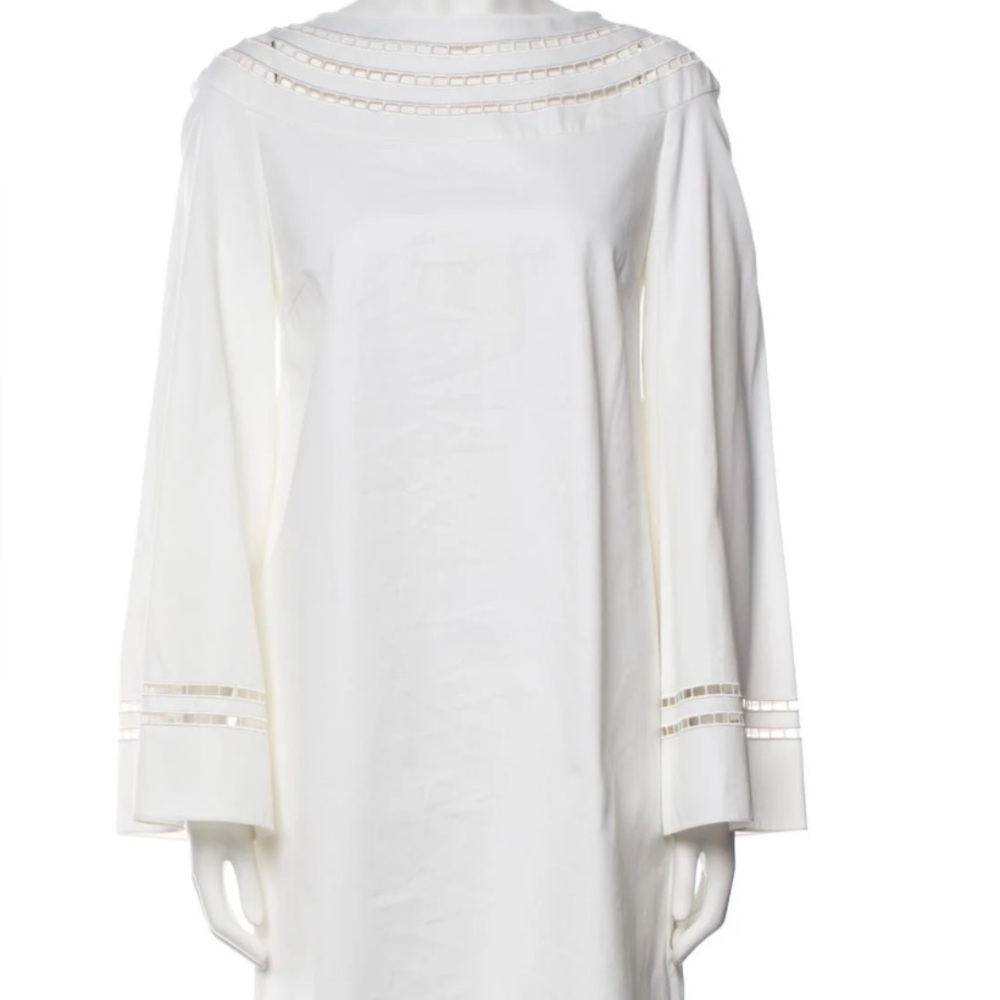 Ralph Lauren Purple Label White Dress with Gold Accents